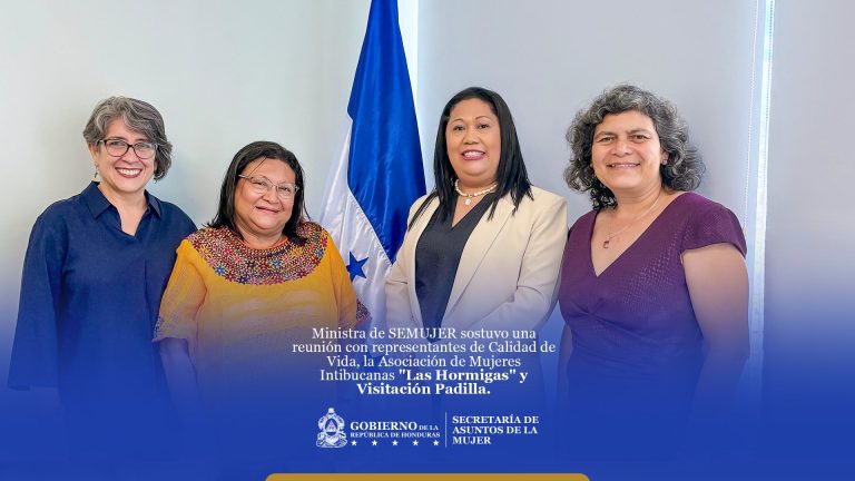 Reunión con representantes de Calidad de Vida, la Asociación de Mujeres Intibucanas “Las Hormigas” y Visitación Padilla